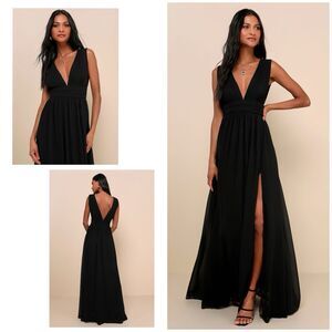 Lulus Heavenly Hues Maxi Dress Women's XL Black Sleeveless NWOT